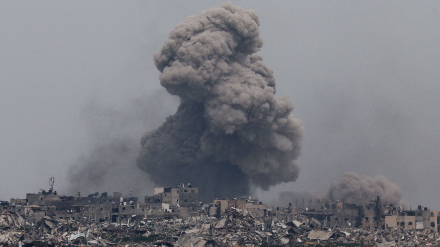 Smoke rises from Gaza amid the ongoing conflict between Israel and Hamas, March 17, 2024.