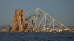 A view of the Francis Scott Key Bridge, after the Dali cargo vessel crashed into it causing it to collapse, in Baltimore, Maryland, U.S., March 26, 2024.