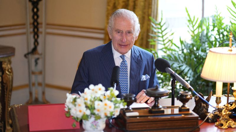 King Charles calls for acts of friendship in his first public remarks since Kate's cancer diagnosis.