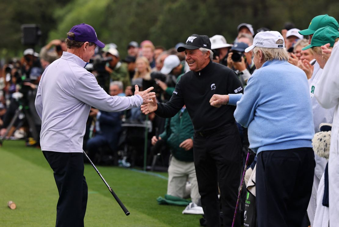 Watson, Player and Nicklaus (left to right) drew huge crowds.