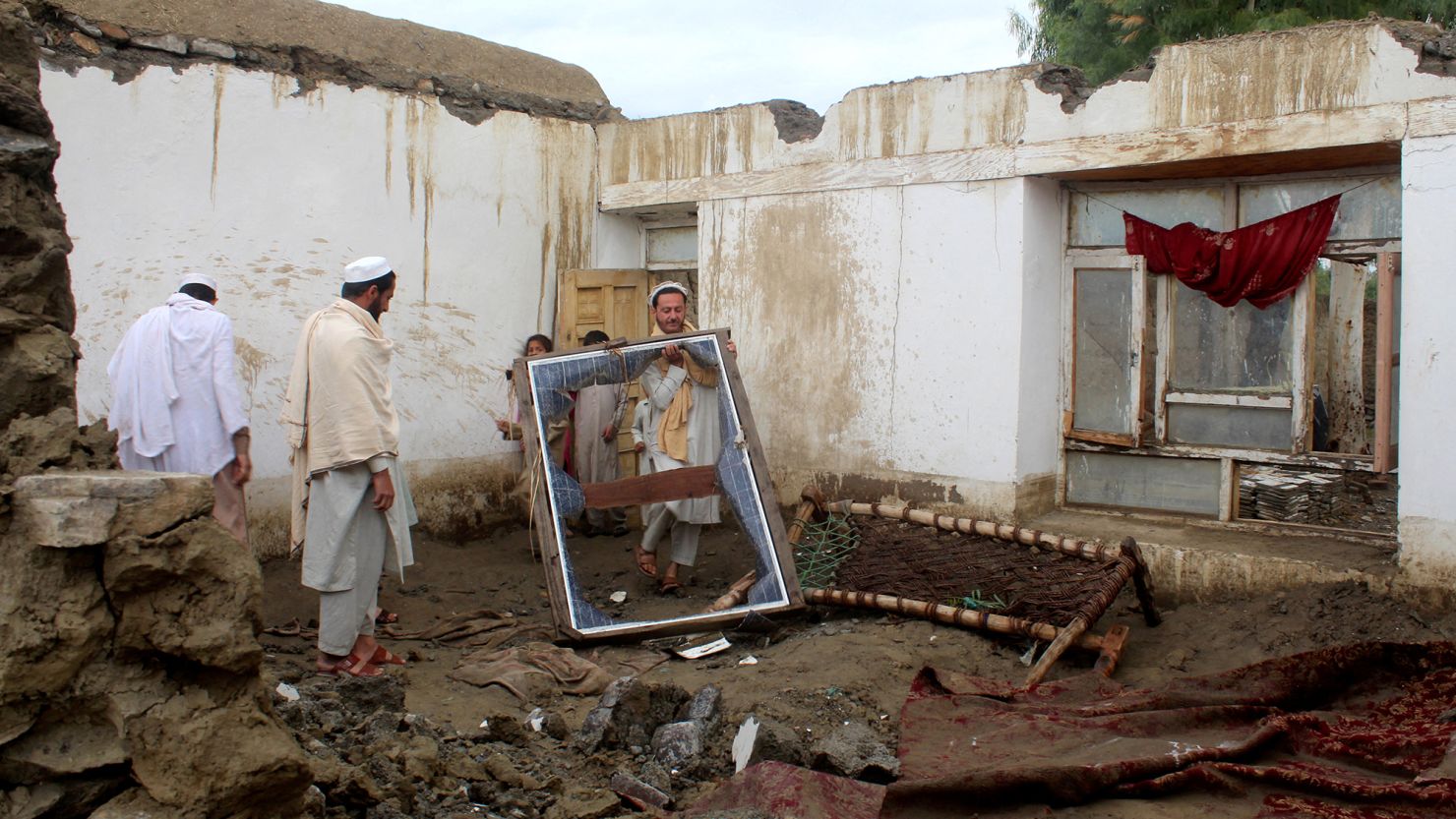 Flash flooding swept away homes the Lal Pur district of Nangarhar province, Afghanistan on April 15, 2024.