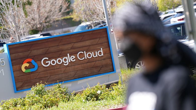 A sign for Google Cloud offices is seen in Sunnyvale, California, U.S. on April 16, 2024.