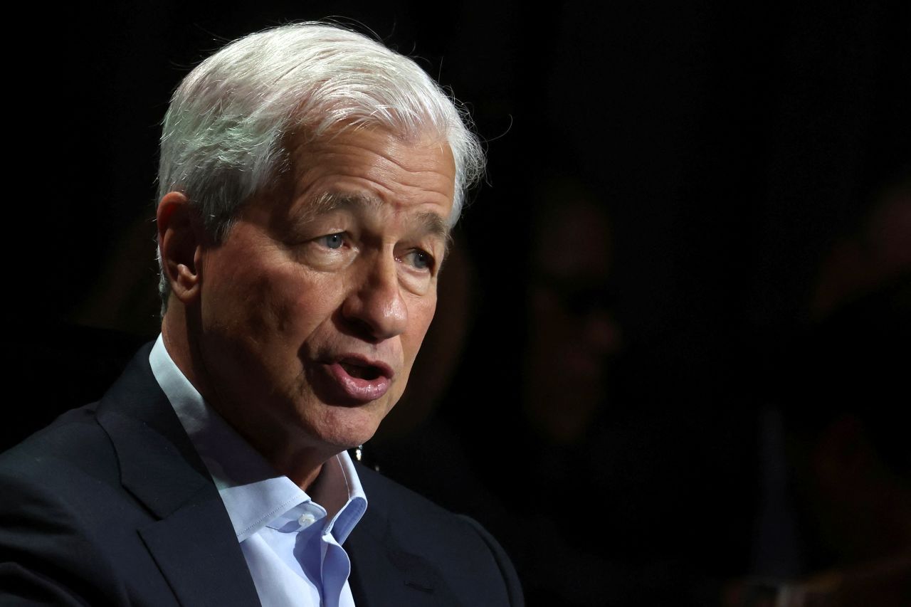 Jamie Dimon speaks to the Economic Club of New York in Manhattan in April.