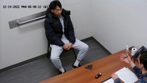 FILE PHOTO: Xiaolei Wu, a citizen of China who at the time was a student at the Berklee College of Music in Boston, sits for an interview with the Federal Bureau of Investigation at its office in Chelsea, Massachusetts, December 14, 2022 in a still image from video. U.S. Attorneyâs Office for the District of Massachusetts/Handout via REUTERS. 
THIS IMAGE HAS BEEN SUPPLIED BY A THIRD PARTY/File Photo