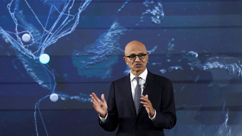 Executive Chairman and CEO of Microsoft Corporation Satya Nadella speaks during the "Microsoft Build: AI Day" event in Bangkok, Thailand, May 1, 2024.