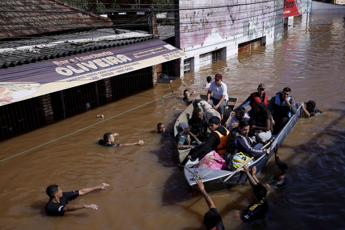 People being rescued in Canoas.