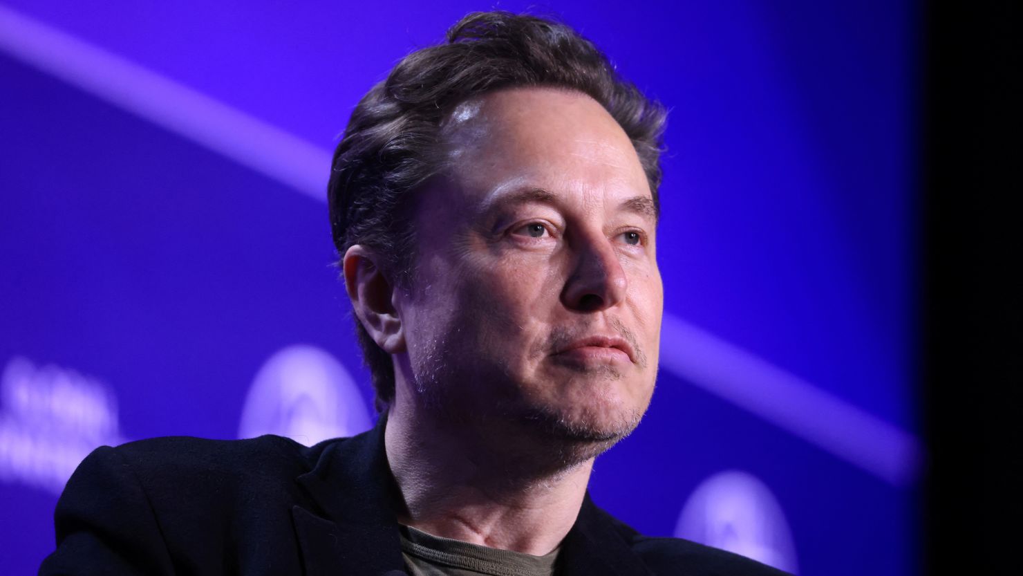 Elon Musk looks on during the Milken Conference 2024 Global Conference Sessions in Beverly Hills, California on May 6, 2024.