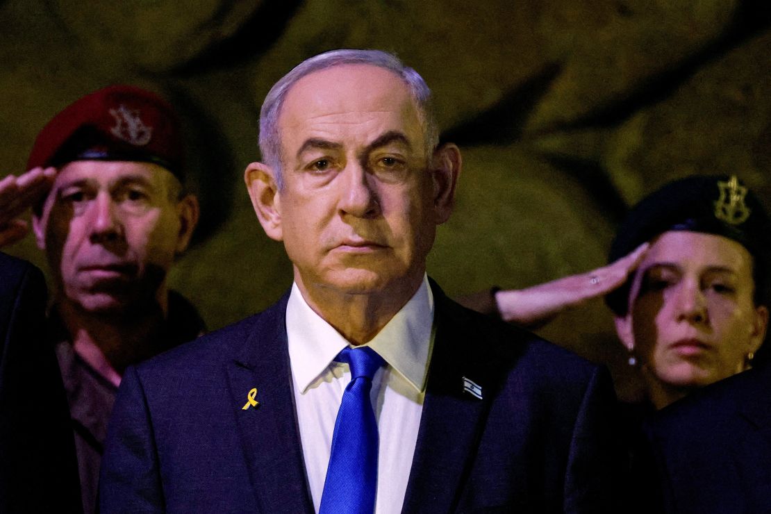 Israeli Prime Minister Benjamin Netanyahu attends a wreath-laying ceremony marking Holocaust Remembrance Day in the Hall of Remembrance at Yad Vashem, the World Holocaust Remembrance Centre, in Jerusalem on May 6.