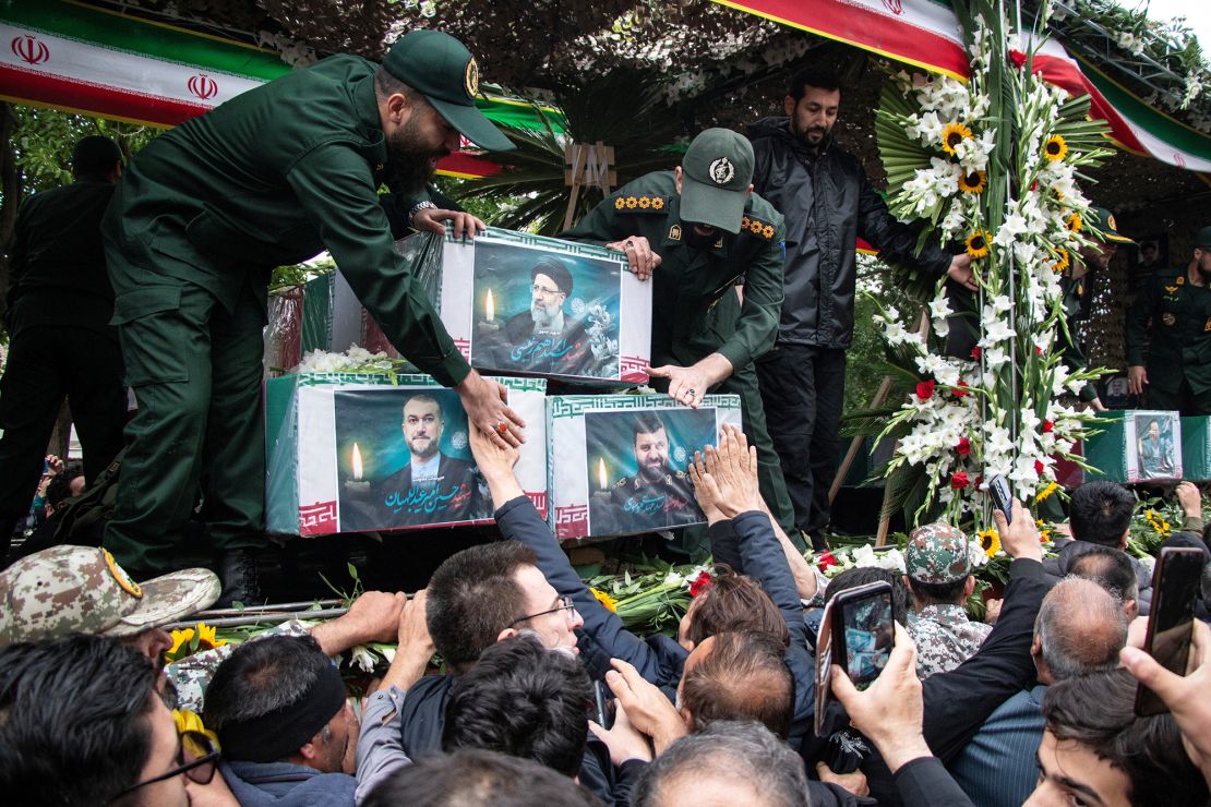 Mourners during the funeral ceremony in the city of Tabriz on Tuesday.