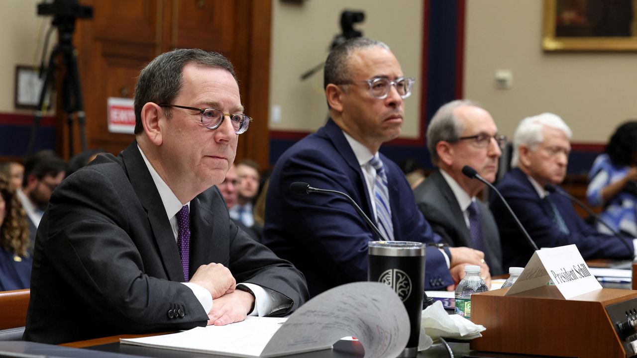 Northwestern University president Michael Schill attends a House Education and the Workforce Committee hearing on pro-Palestinian protests on college campuses, on Capitol Hill in Washington, U.S., May 23, 2024.