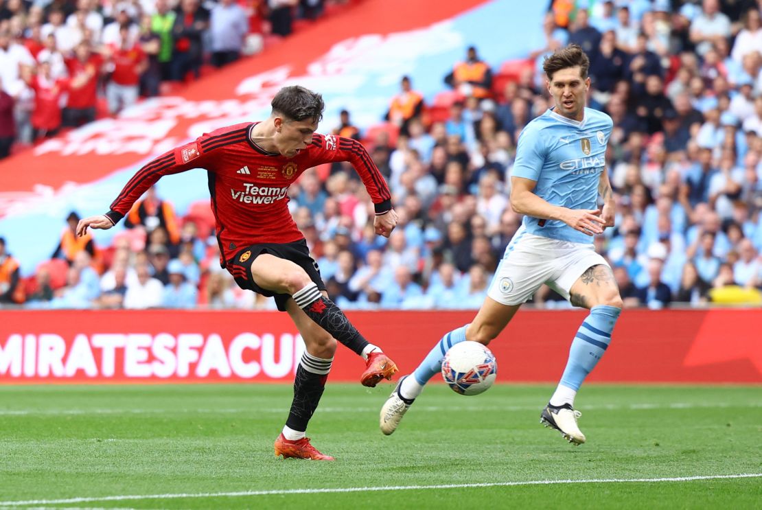 Alejandro Garnacho scored Manchester United's first goal. Hannah McKay/Reuters