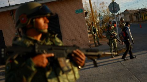 Mexican Army and National Guard members take part in the "Operation Juarez" aimed at reducing violence in Ciudad Juarez, Mexico February 17, 2024.
