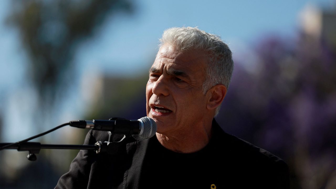 Israeli opposition leader Yair Lapid in Jerusalem, on May 30, 2024.