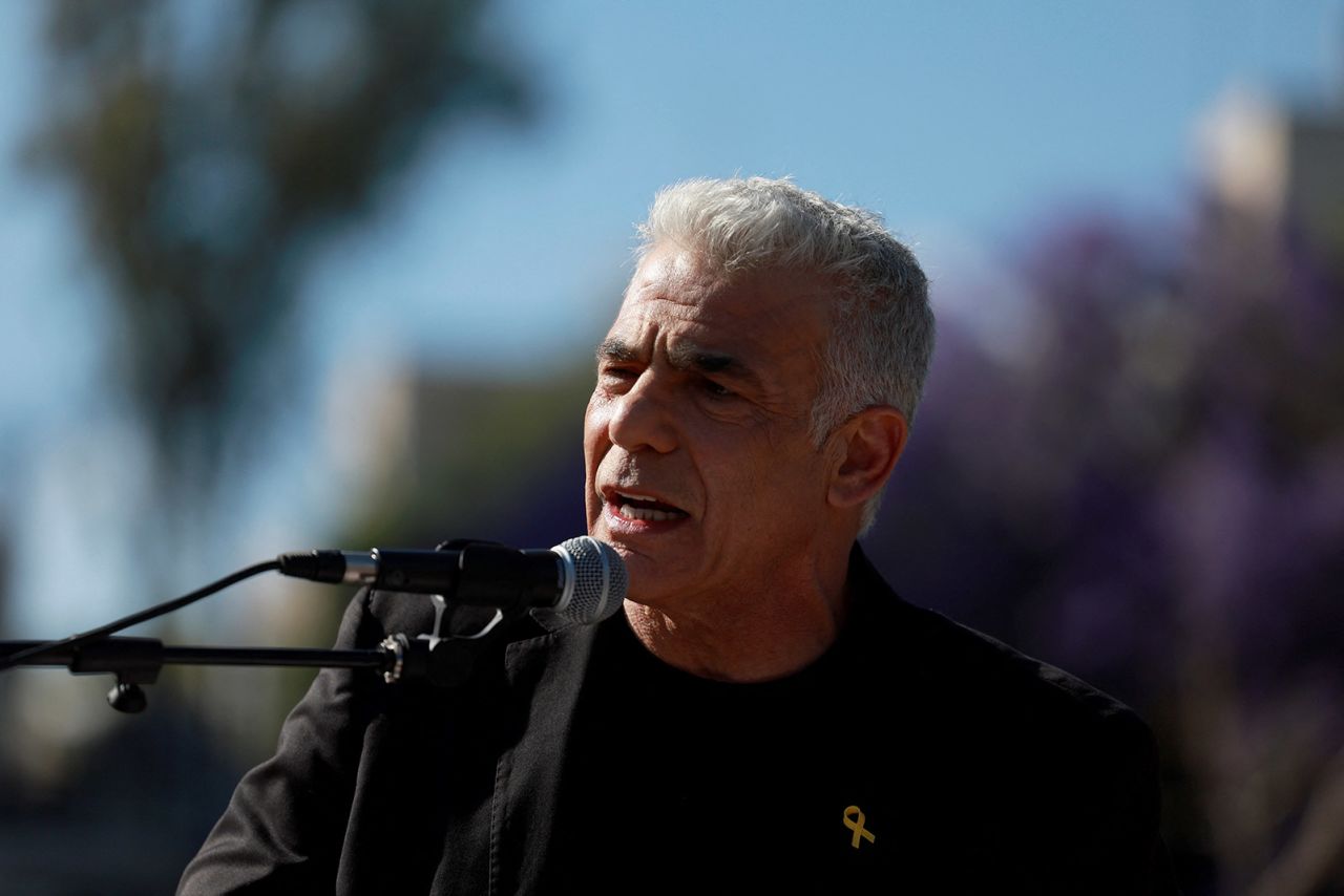 Israeli opposition leader Yair Lapid in Jerusalem, on May 30, 2024.