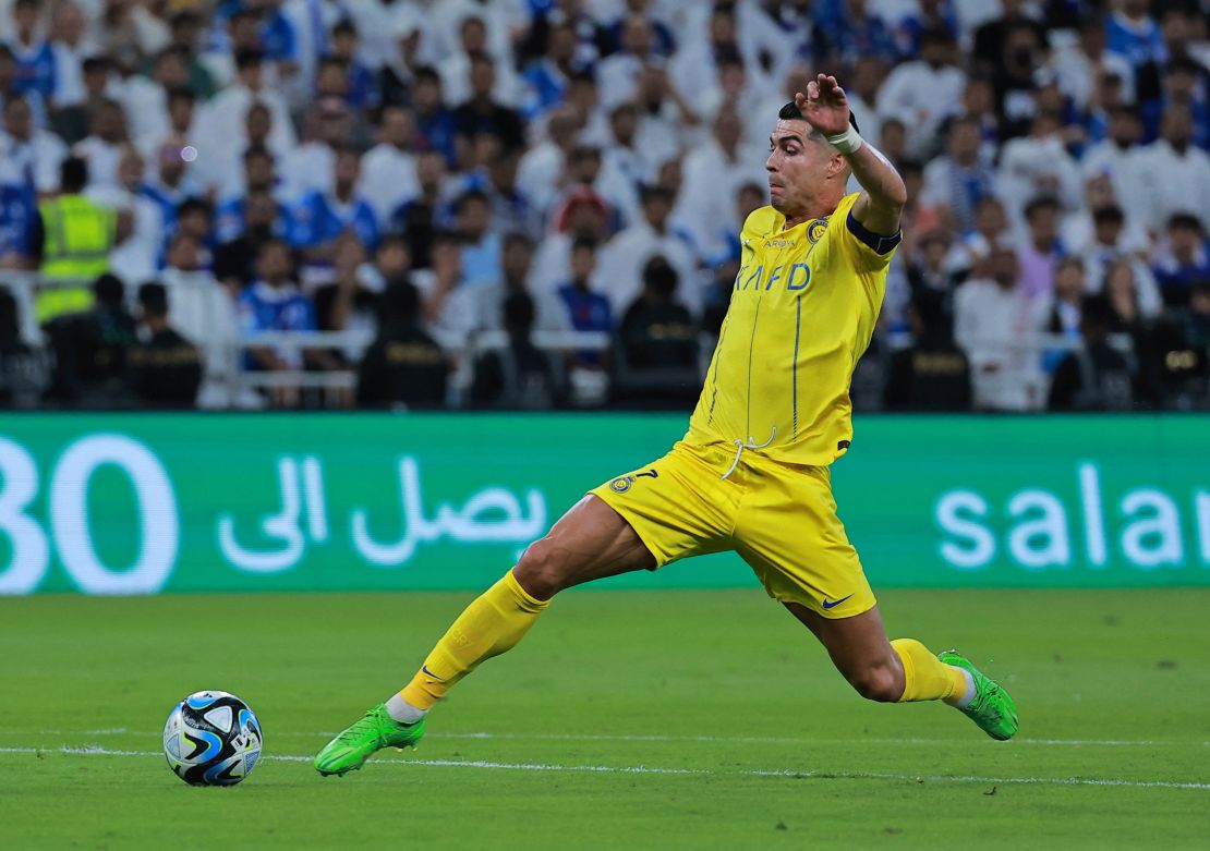 Ronaldo in action for his Saudi Arabian club side Al Nassr in May.