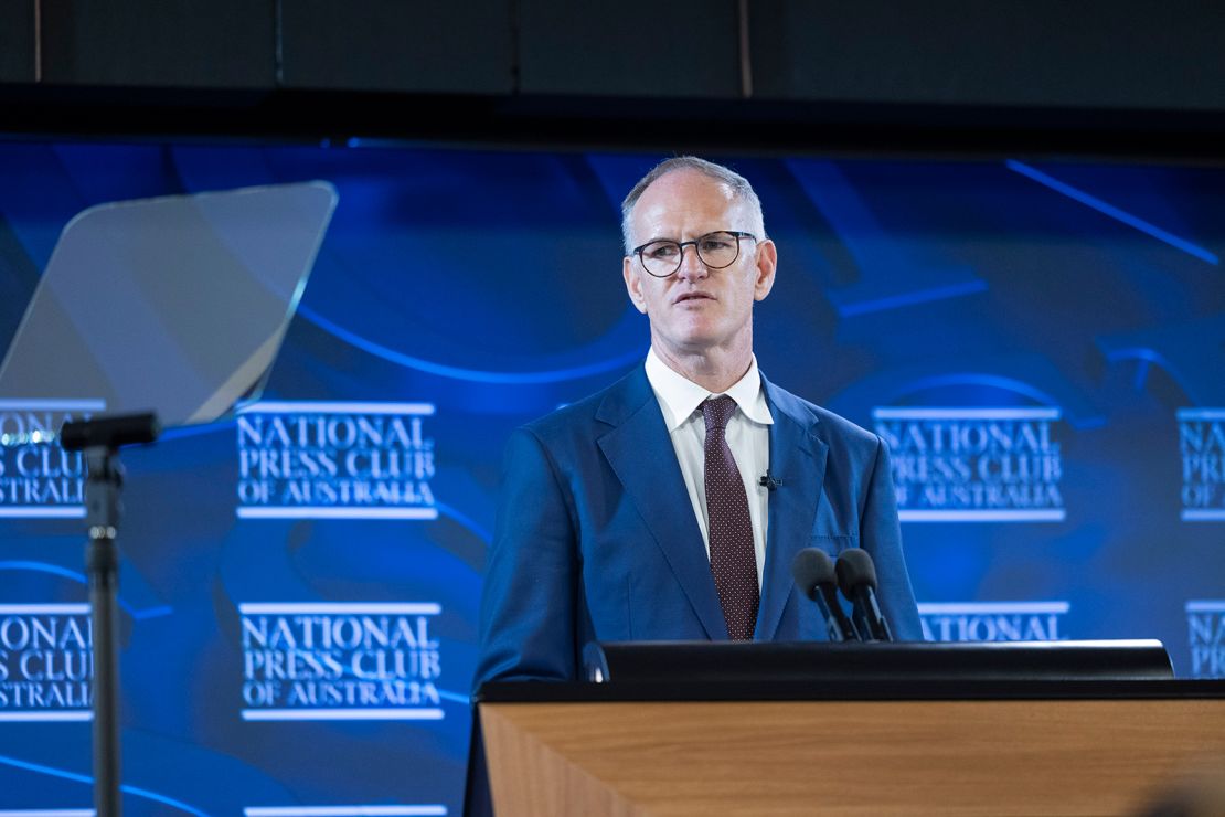 Michael Miller, executive chairman of News Corp Australasia, addresses the National Press Club in Canberra in June.