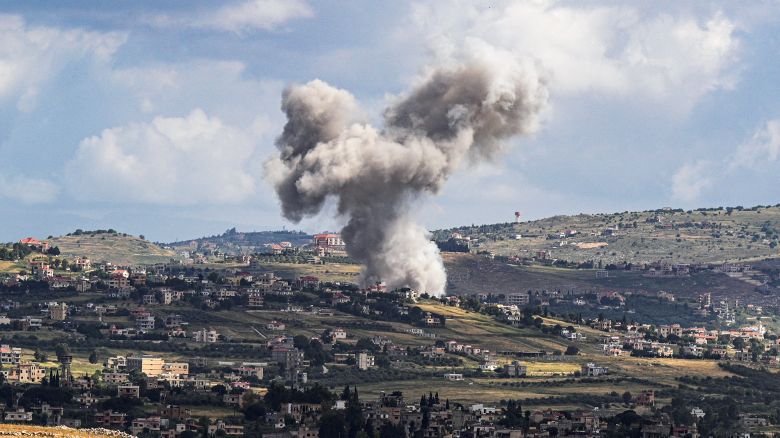 FILE PHOTO: Smoke rises above Lebanon, following an Israeli strike, amid ongoing cross-border hostilities between Hezbollah and Israeli forces, as seen from Israel's border with Lebanon in northern Israel, May 5, 2024. REUTERS/Ayal Margolin ISRAEL OUT. NO COMMERCIAL OR EDITORIAL SALES IN ISRAEL/File Photo