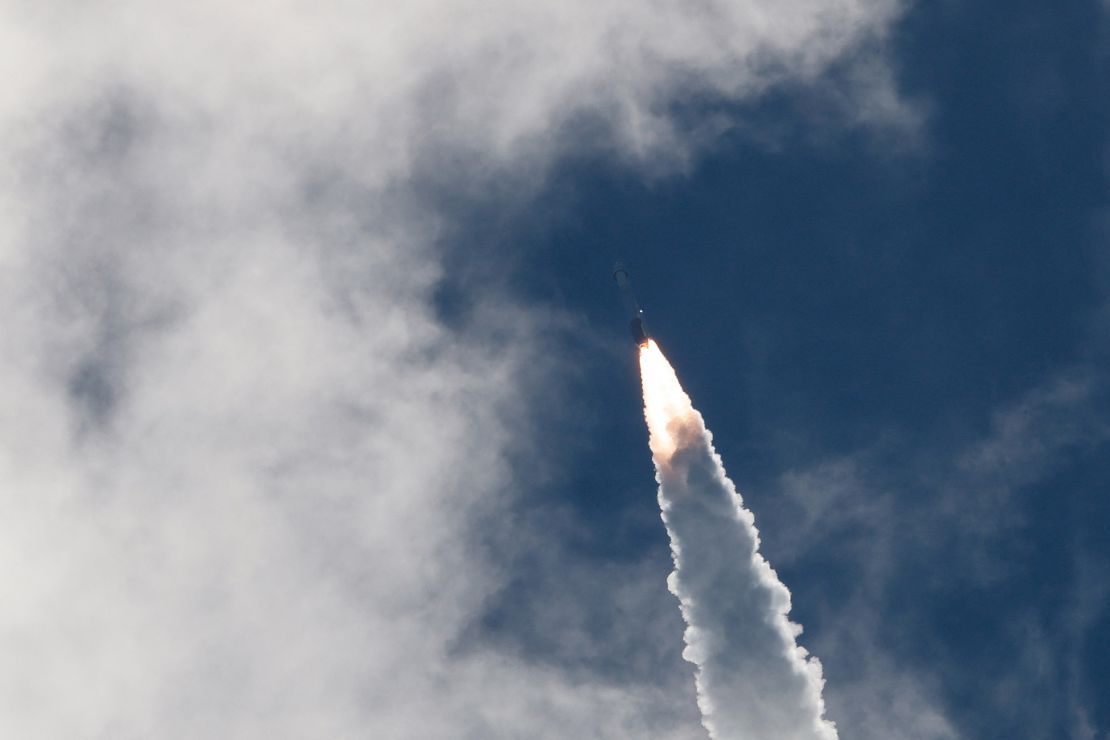 An Atlas V rocket carrying NASA astronauts Butch Wilmore and Suni Williams aboard Boeing's Starliner spacecraft is seen after liftoff on Wednesday in Cape Canaveral, Florida.