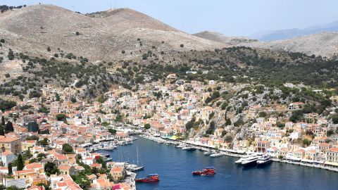A view of the town of Symi, following the search for missing British TV doctor Michael Mosley on the island of Symi, Greece June 7, 2024. REUTERS/Lefteris Damianidis