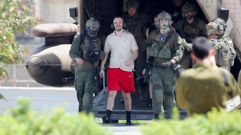 Andrey Kozlov pictured after being rescued from the Gaza Strip on June 8.