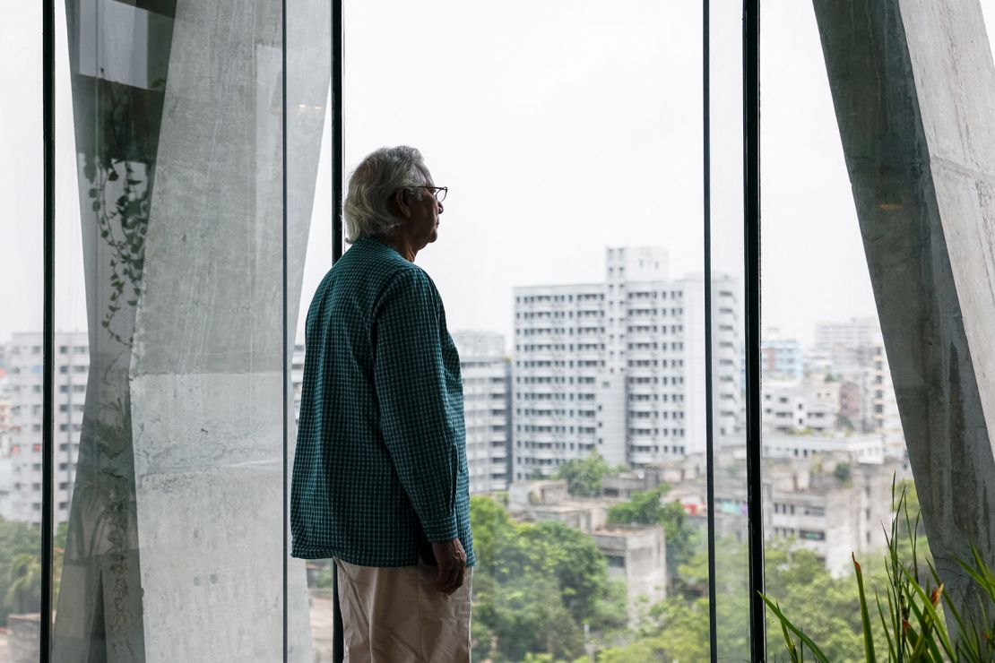 Muhammad Yunus poses for a photo during an interview with Reuters at his office in Dhaka, Bangladesh, June 4, 2024.