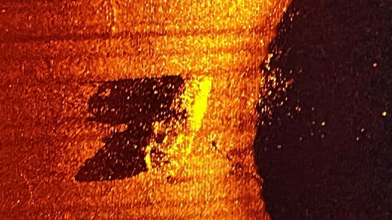 An undated side-scan sonar image shows the wreck of Quest, Sir Ernest Shackleton's last expedition ship on which he died off the island of South Georgia in the South Atlantic in 1922, as it lies upright and intact on the seabed at a depth of 390 metres northwest of St. John's, Newfoundland, Canada in this picture obtained by Reuters on June 12, 2024. Quest was discovered on June 9, 2024, by an expedition led by the Royal Canadian Geographical Society.  Canadian Geographic/Royal Canadian Geographical Society/Handout via REUTERS    THIS IMAGE HAS BEEN SUPPLIED BY A THIRD PARTY. NO RESALES. NO ARCHIVES. MANDATORY CREDIT.