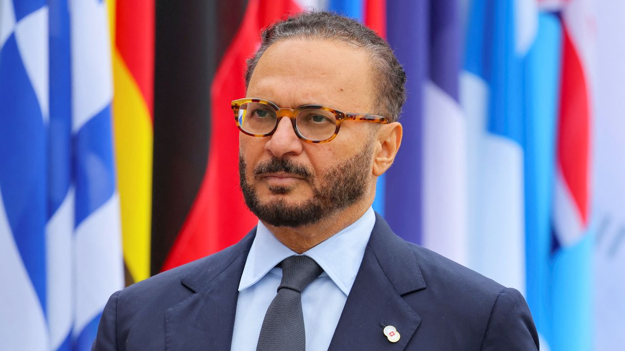 Anwar Gargash, Diplomatic adviser to the United Arab Emirates president, attends the opening ceremony of the Summit on Peace in Ukraine at the Buergenstock Resort in Stansstad near Lucerne, Switzerland, on June 15.