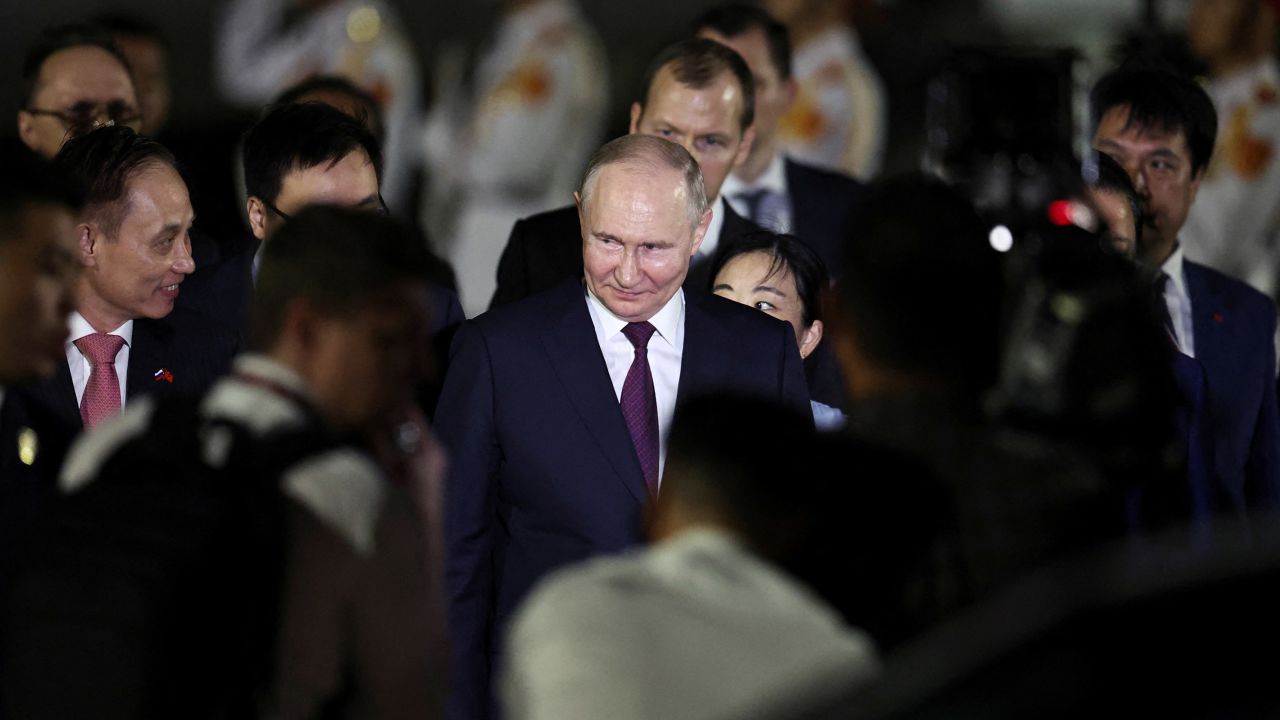 Russia's President Vladimir Putin arrives at Noi Bai International Airport for his visit to Hanoi, Vietnam, on June 20, 2024.