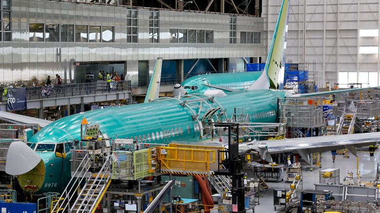 Boeing 737 MAX aircraft are assembled at the company’s plant in Renton, Washington, on June 25, 2024.