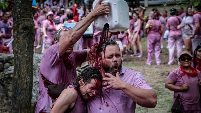 Batalla del Vino: The Spanish town where locals soak each other with wine
