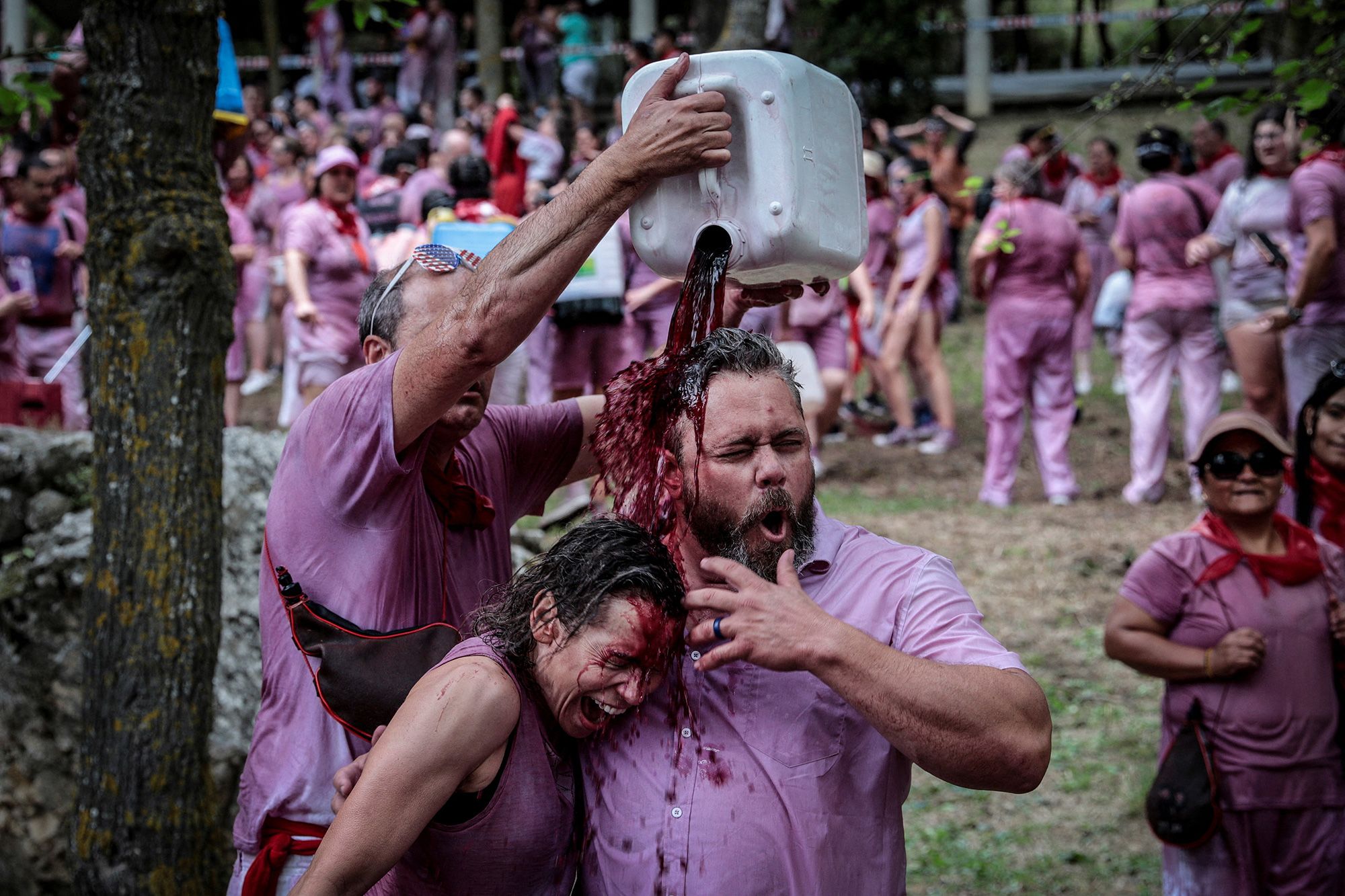 The "Batalla del Vino," or Battle of Wine, is held every year in the Spanish town of Haro in the La Rioja region.