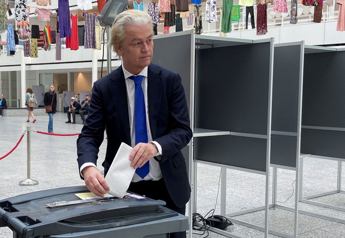 Dutch far-right leader Geert Wilders votes during an EU election in The Hague, Netherlands June 6.