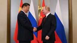 Russian President Vladimir Putin and Chinese President Xi Jinping attend a meeting on the sidelines of the Shanghai Cooperation Organization summit in Astana, Kazakhstan on July 3, 2024.