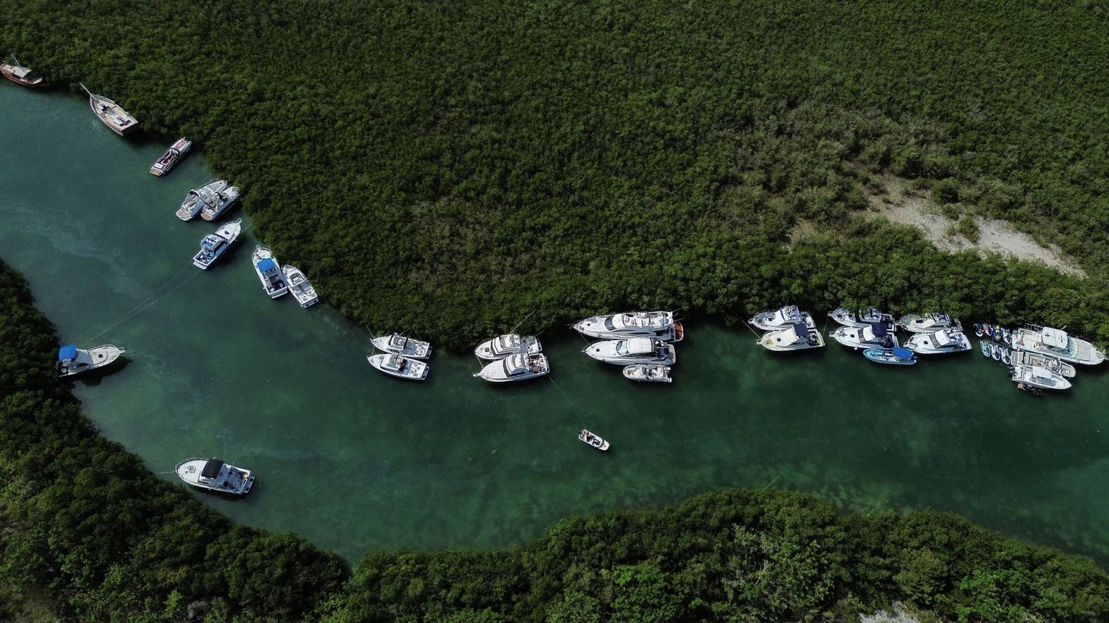 In preparation for Beryl, yachts are anchored in the Nichupté Lagoon in Cancun, Mexico, on Thursday.