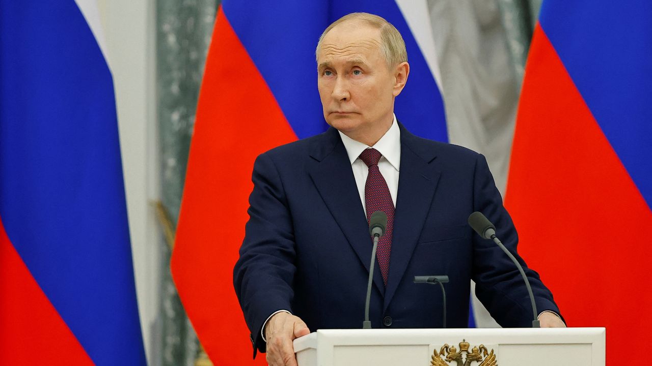 Russia's President Vladimir Putin attends a press conference in Moscow, Russia, on July 5.