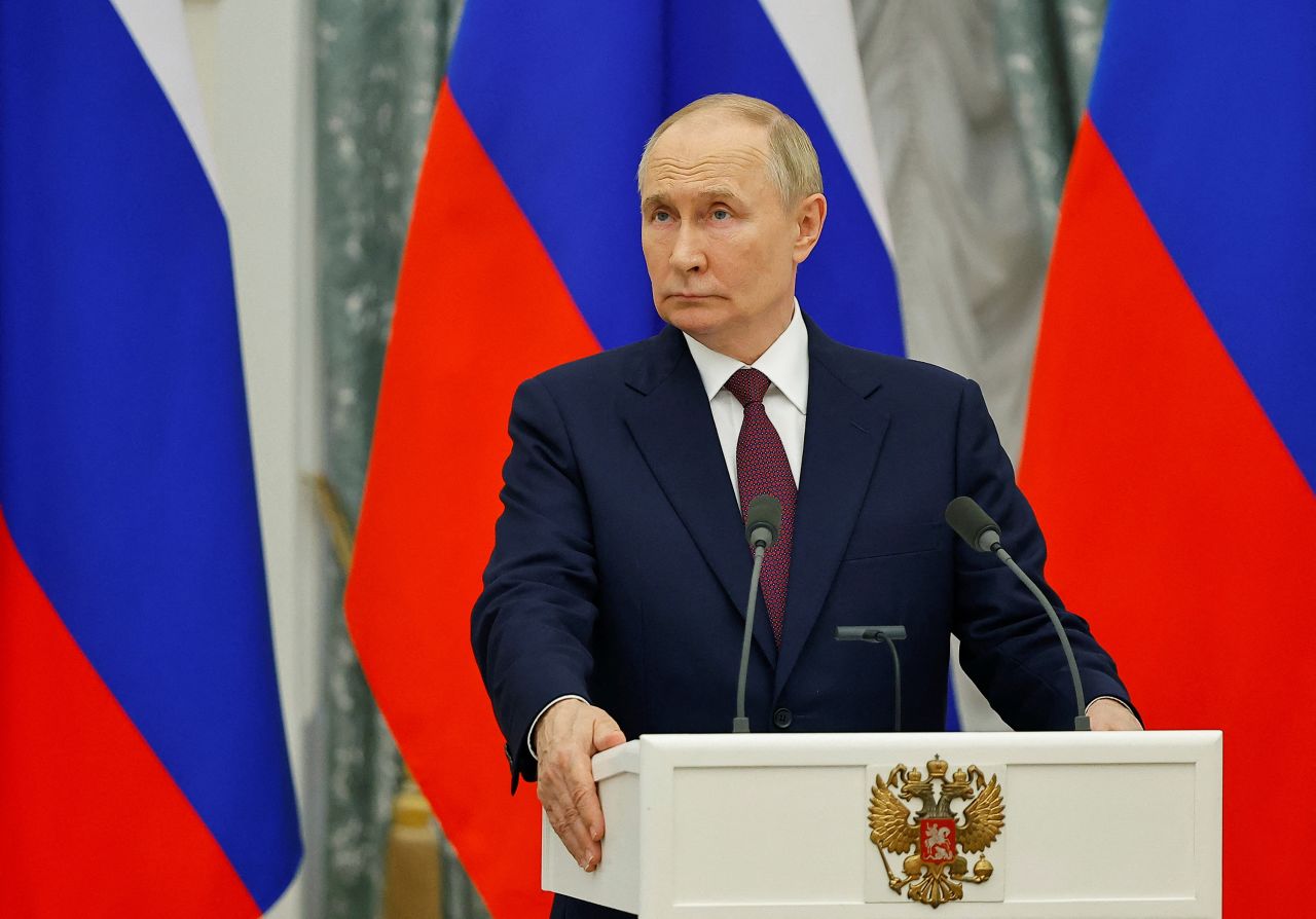 Russia's President Vladimir Putin attends a press conference in Moscow, Russia, on July 5.