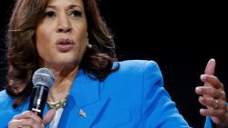U.S. Vice President Kamala Harris speaks during the 30th annual Essence Festival in New Orleans, Louisiana, U.S., July 6, 2024.  REUTERS/Edmund D. Fountain