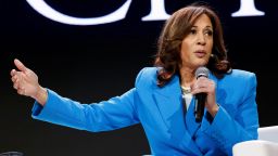 U.S. Vice President Kamala Harris speaks during the 30th annual Essence Festival in New Orleans, Louisiana, U.S., July 6, 2024.  REUTERS/Edmund D. Fountain