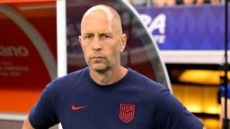 FILE PHOTO: Jun 23, 2024; Arlington, TX, USA; United States head coach Gregg Berhalter looks on before the game between the United States and Bolivia in a 2024 Copa America match at AT&T Stadium. Mandatory Credit: Jerome Miron-USA TODAY Sports/File Photo