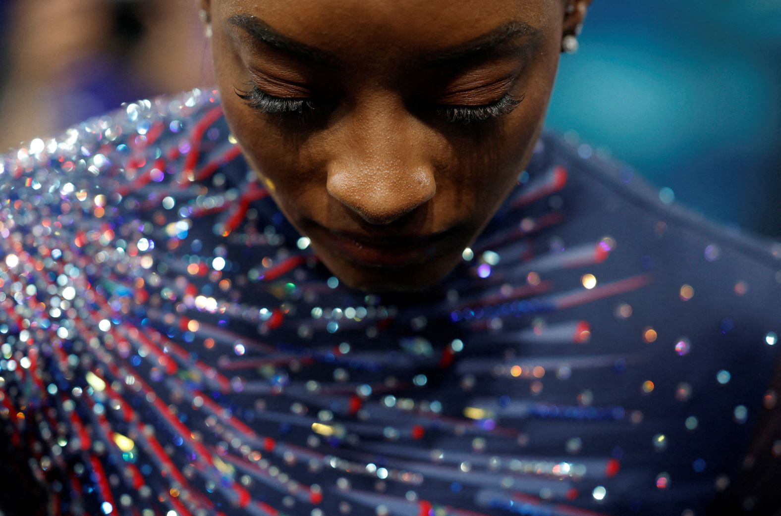 American gymnast <a >Simone Biles</a> trains on Thursday, July 25. Biles is looking to regain the individual all-around title she won in the 2016 Olympics.