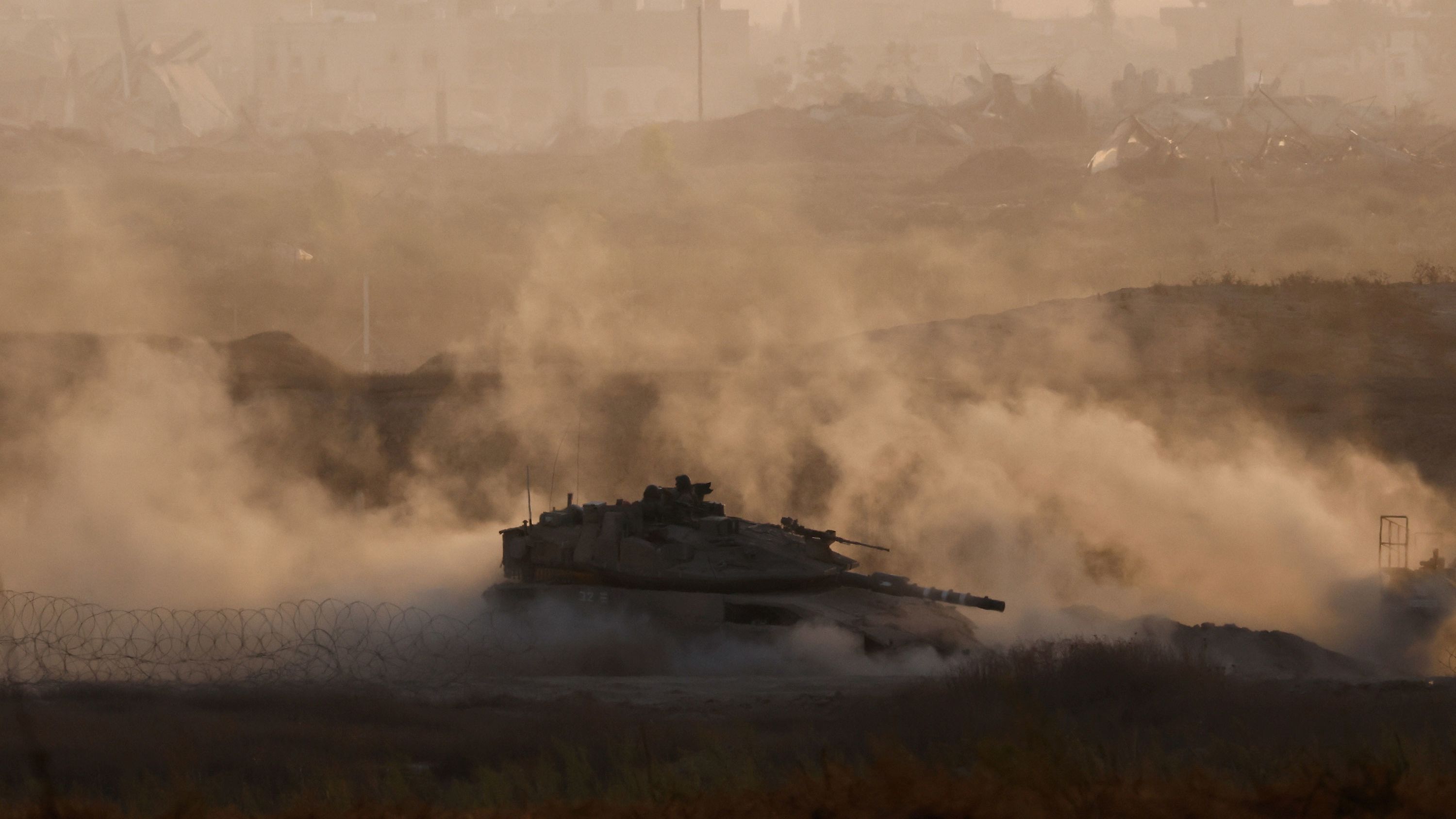 An Israeli tank manoeuvres near the Israel-Gaza border, amid the conflict between Israel and Hamas, in Israel on July 25, 2024.