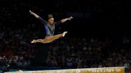 Paris 2024 Olympics - Artistic Gymnastics - Women's Qualification - Subdivision 5 - Bercy Arena, Paris, France - July 28, 2024.
Rebeca Andrade of Brazil in action on the Balance Beam. REUTERS/Hannah Mckay