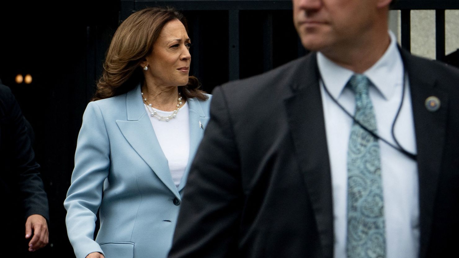 Vice President Kamala Harris walks to her motorcade at the White House in Washington, DC, on July 30, 2024.