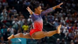 Paris 2024 Olympics - Artistic Gymnastics - Women's Floor Exercise Final - Bercy Arena, Paris, France - August 05, 2024.
Simone Biles of United States in action. REUTERS/Hannah Mckay