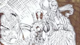 The original cover art for Rob Liefeld's New Mutants #98, which is expected to sell at an auction, is seen in this handout picture obtained by Reuters on August 7, 2024. Rob Liefeld/Handout via REUTERS.   THIS IMAGE HAS BEEN SUPPLIED BY A THIRD PARTY. NO RESALES. NO ARCHIVES. 