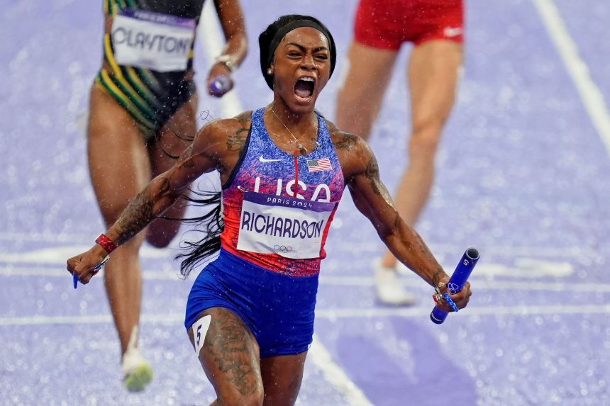 Richardson won gold with the USA in the women's 4x100m relay at the Paris 2024 Olympics.