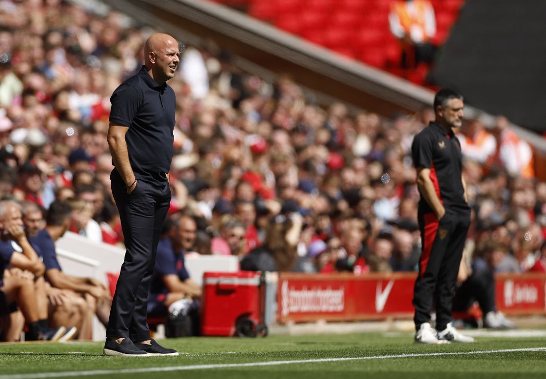 Soccer Football - Pre-Season Friendly - Liverpool v Sevilla - Anfield, Liverpool, United Kingdom - August 11, 2024. Liverpool manager Arne Slot before the match. Action Images via Reuters/Jason Cairnduff