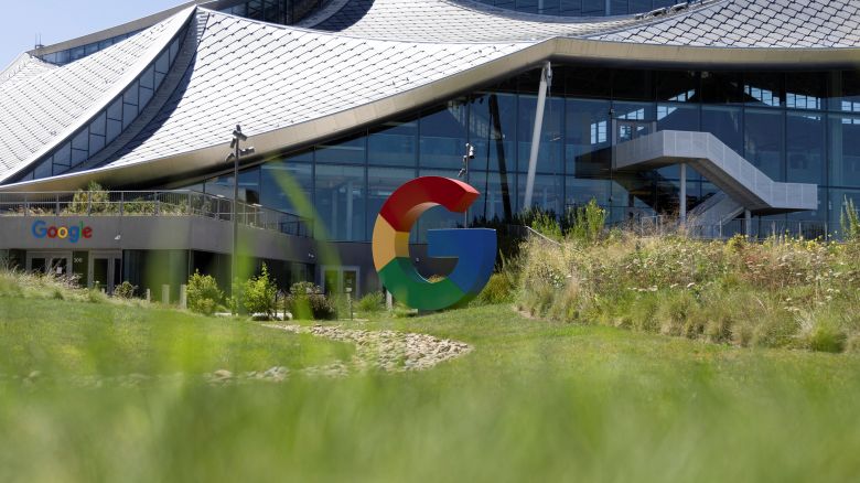 The logo of Google is seen outside Google Bay View facilities during the Made by Google event in Mountain View, California, U.S. August 13, 2024.