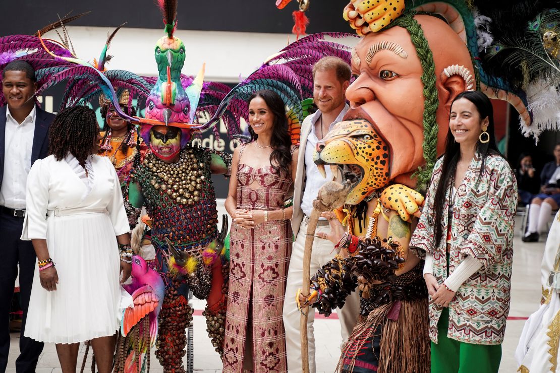 The duke and duchess' first day in Colombia also saw the pair head to the National Centre for the Arts, where they celebrated Colombian culture and met folkloric performers. 