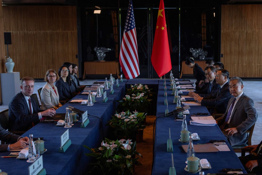 China's top diplomat Wang Yi and White House national security adviser Jake Sullivan met at Yanqi Lake in Beijing, China, on August 27, 2024.